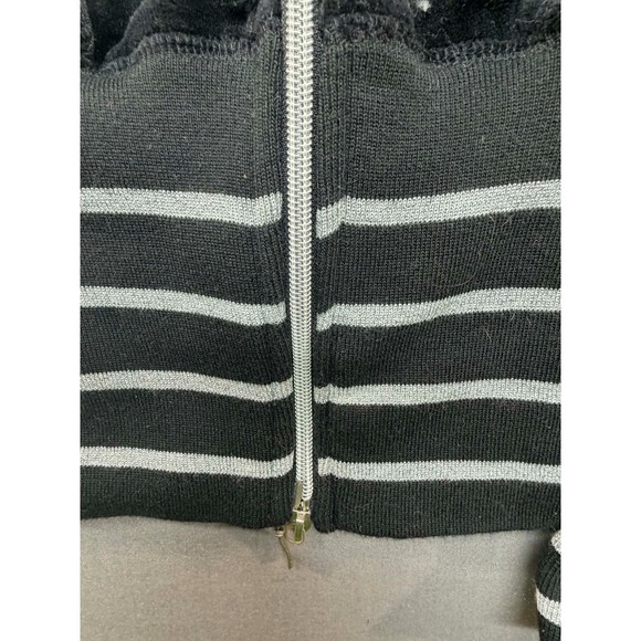 Miroa Women Black JAcket Zip Up Size Medium Algodon Cotton Squirrel Jewels - Picture 8 of 13